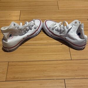 Converse White and Red High-Top Sneakers